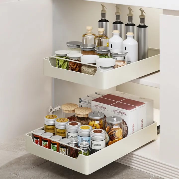 Pull-out Storage Rack for Kitchen Cabinets - Under Sink Organizers And Storage Drawer