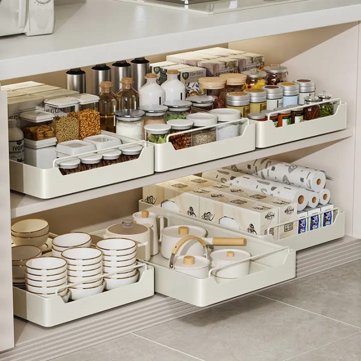 Pull-out Storage Rack for Kitchen Cabinets - Under Sink Organizers And Storage Drawer