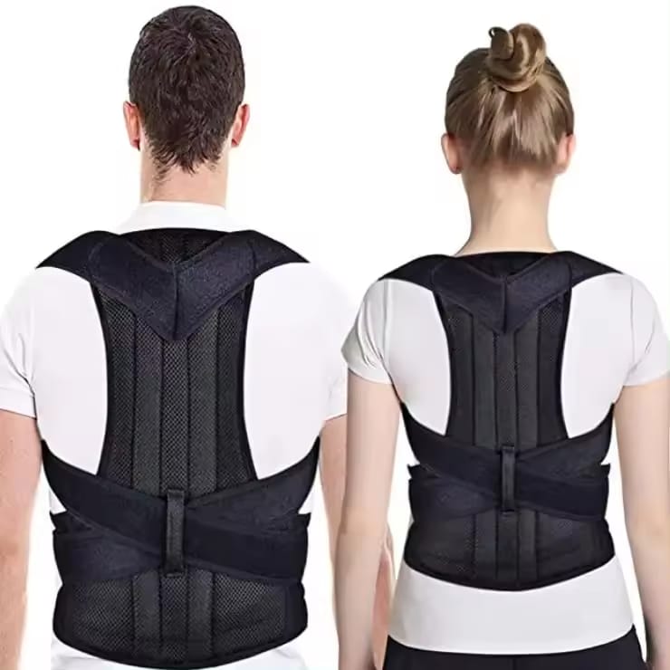 A Couple is Wearing Unisex Posture Corrector Belt.