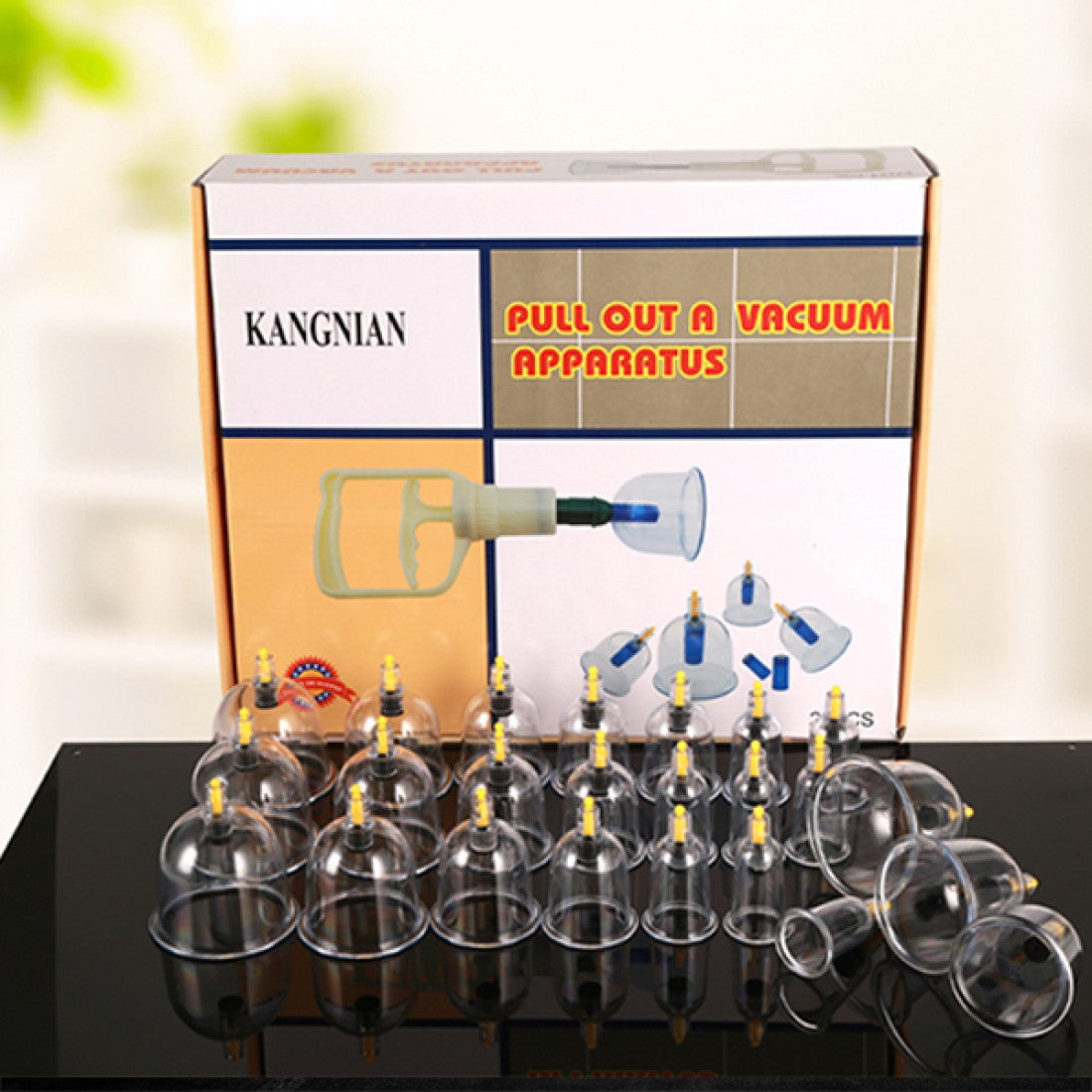 Vacuum Cupping Therapy Set With Its Package.