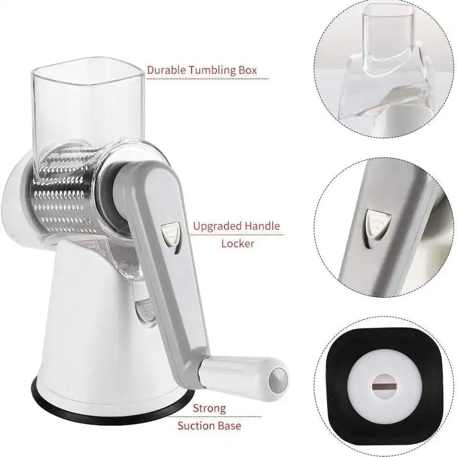 Rotary Grater Slicer with 3 Blades for cheese with different features