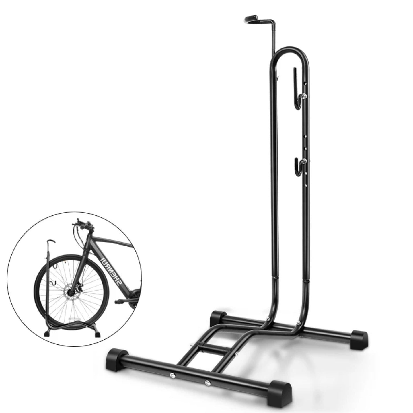 A Vertical Bike Stand For Indoor Storage.