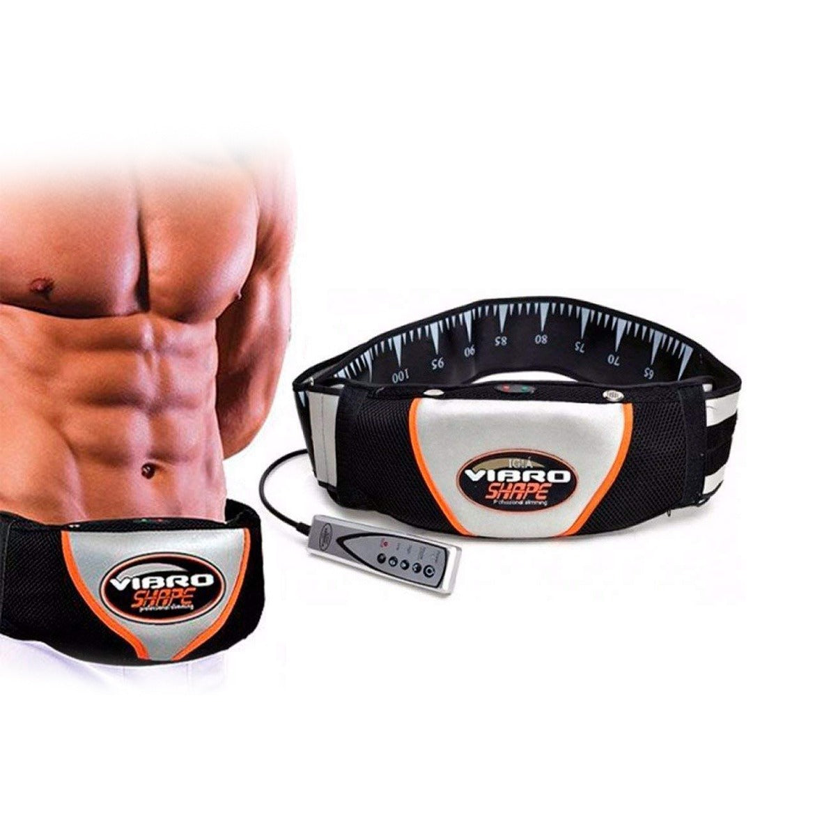 A Person is Wearing Vibro Shape Slimming Belt.