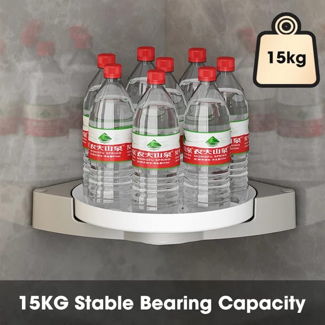 360° Rotatable Washroom and Kitchen Corner Rack with capacity