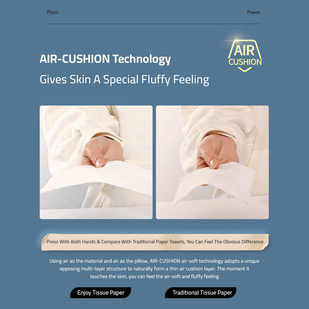 A Person is Comparing Wall Hanging Air Cushion Tissue with Another One.