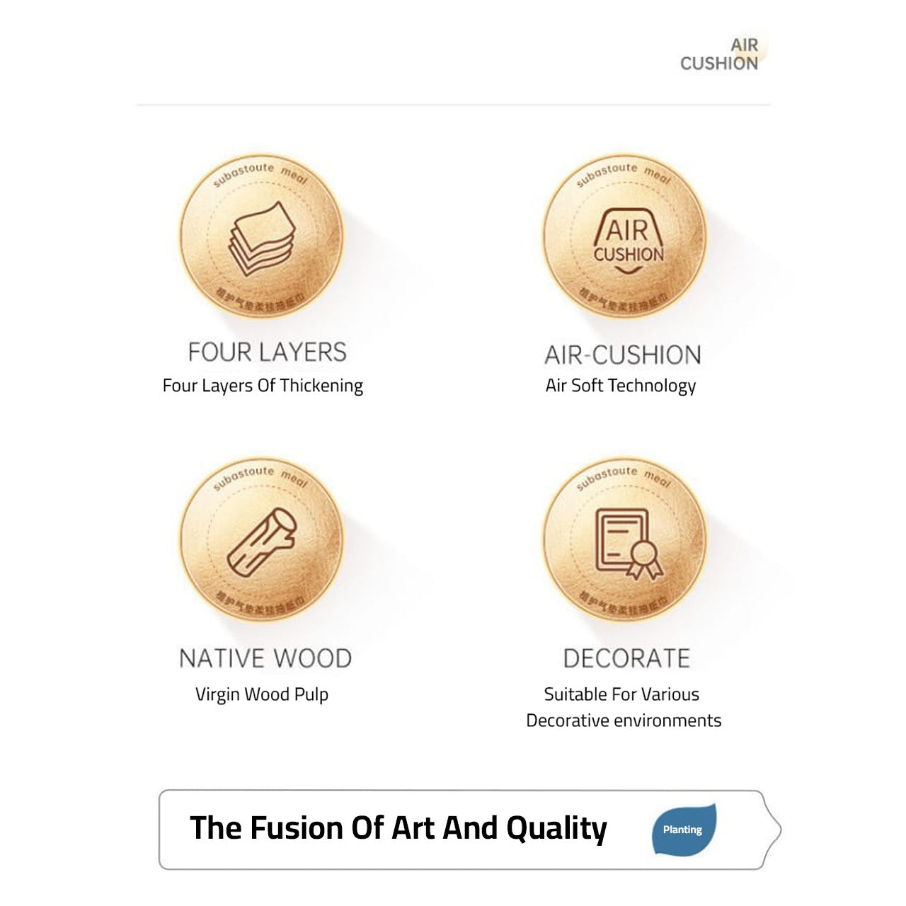 Features Of Wall Hanging Air Cushion Tissue.