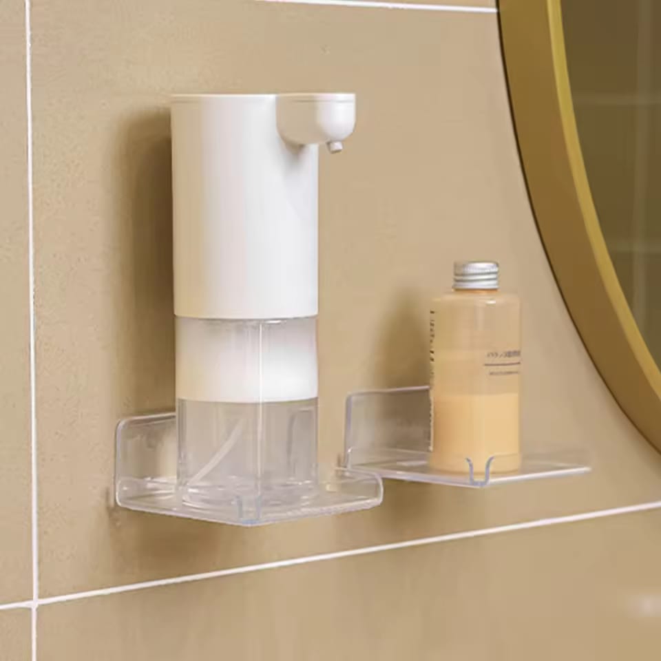 Wall Mounted Mini Storage Rack is Used to Store Shower Essentials.