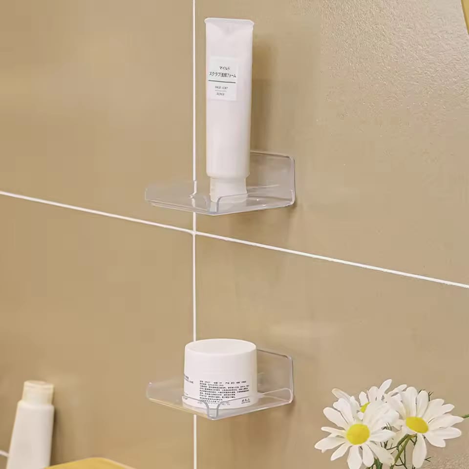 Wall Mounted Mini Storage Rack is Used to Store Shower Essentials.