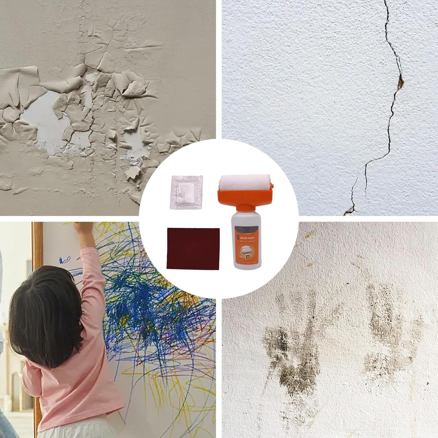 Different Applications Of Wall Repair Paint Roller Kit.