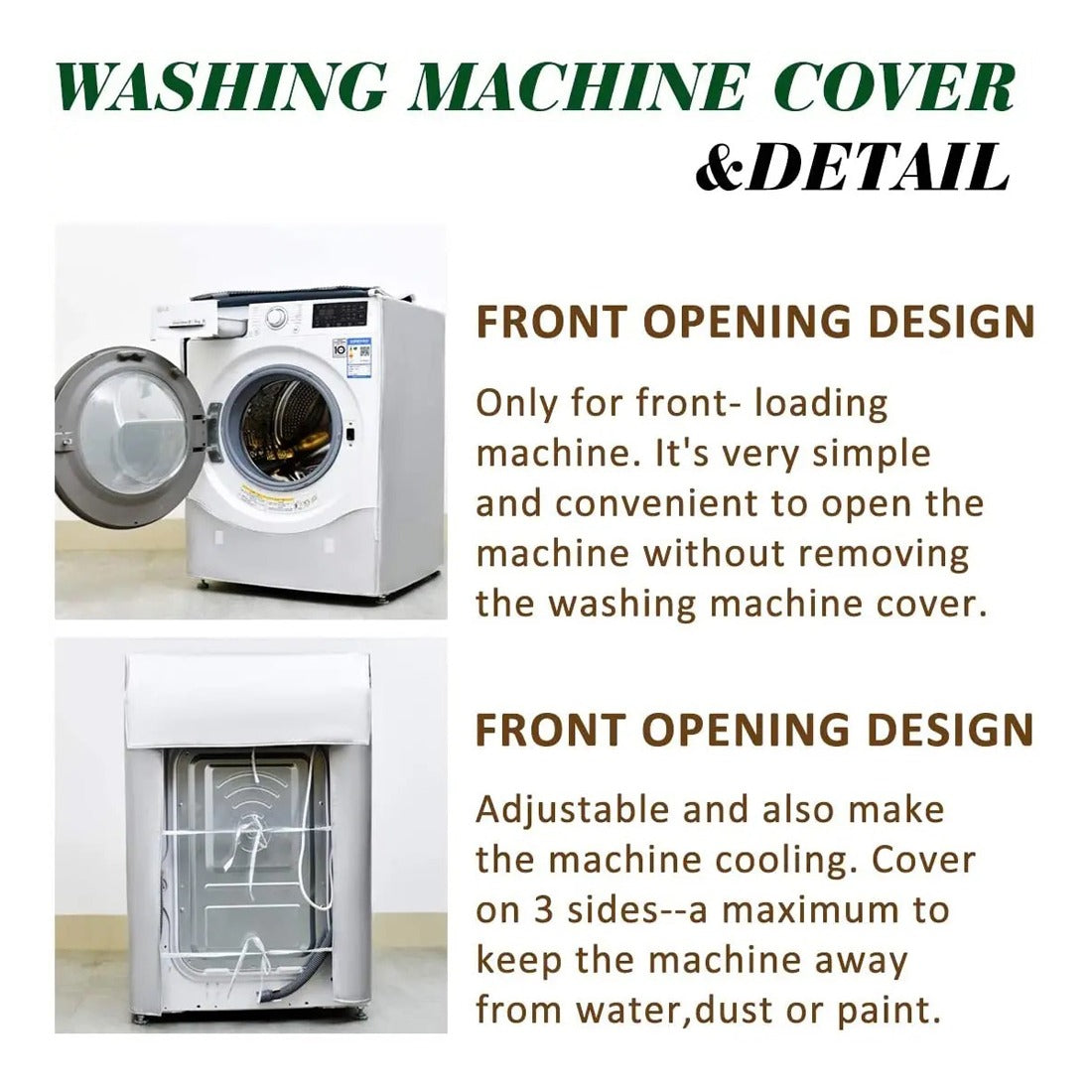 Features Of Washing Machine Protective Cover.