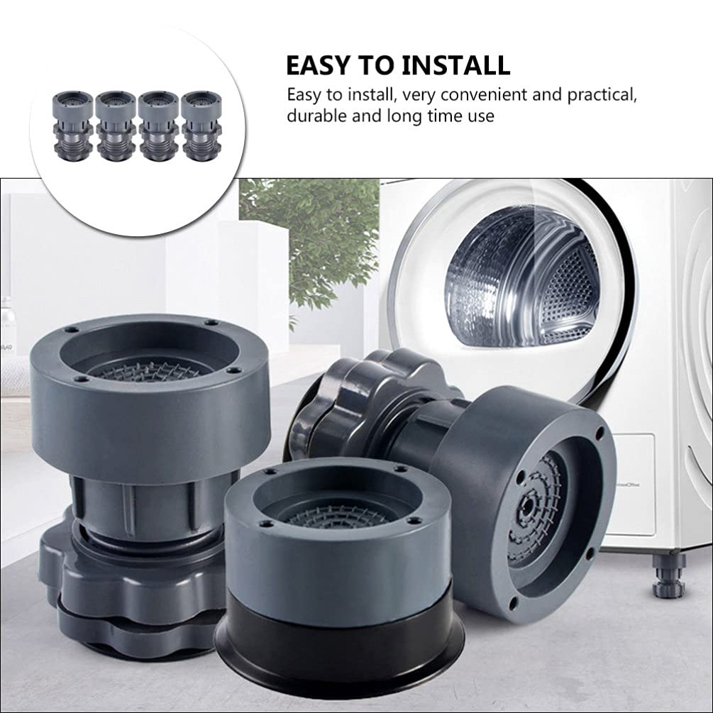 Vibration Isolation Damper Shock Pad Adjustable Feet placed on the floor next to the washing machine