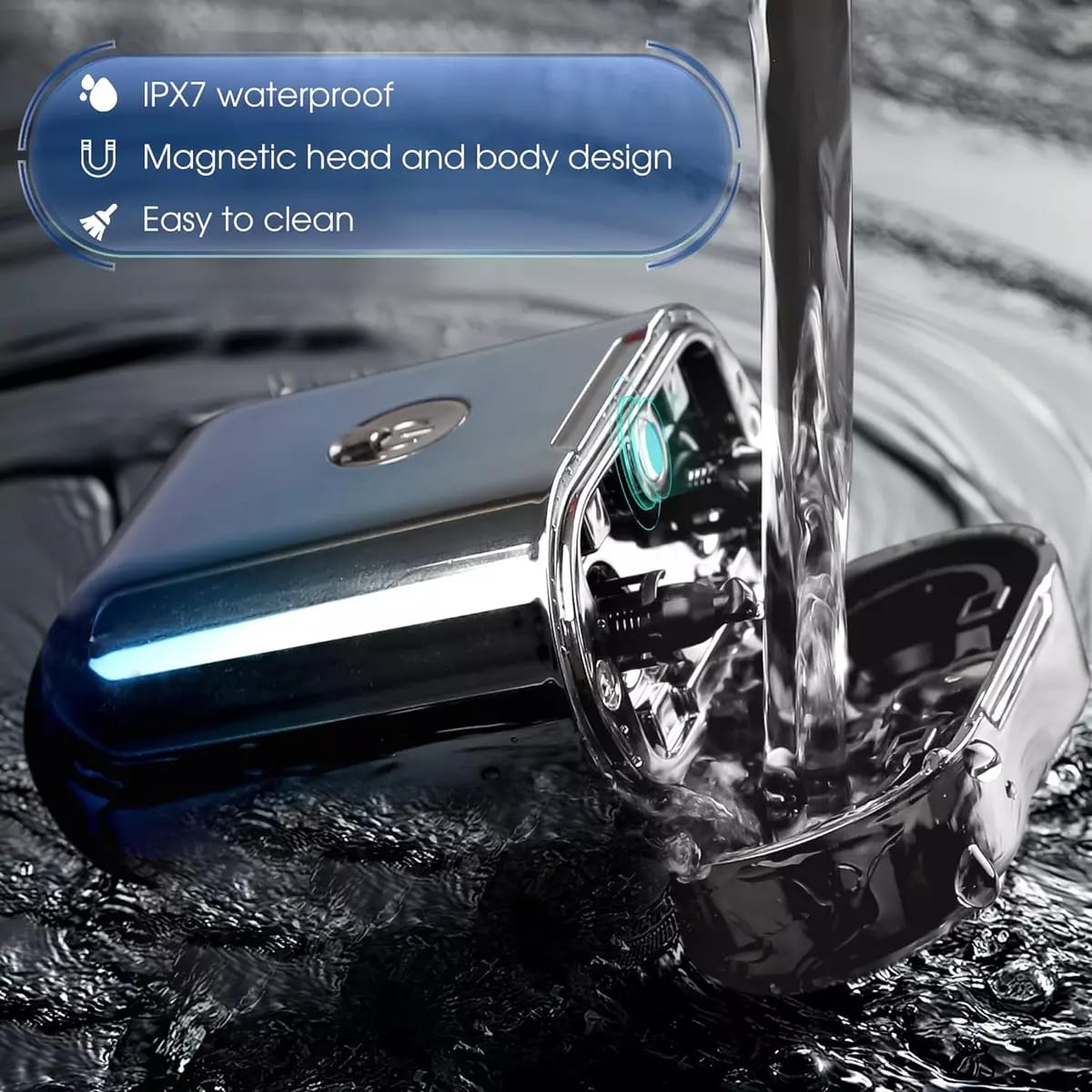 Waterproof Design Of Mini Electric Shaver For Men.