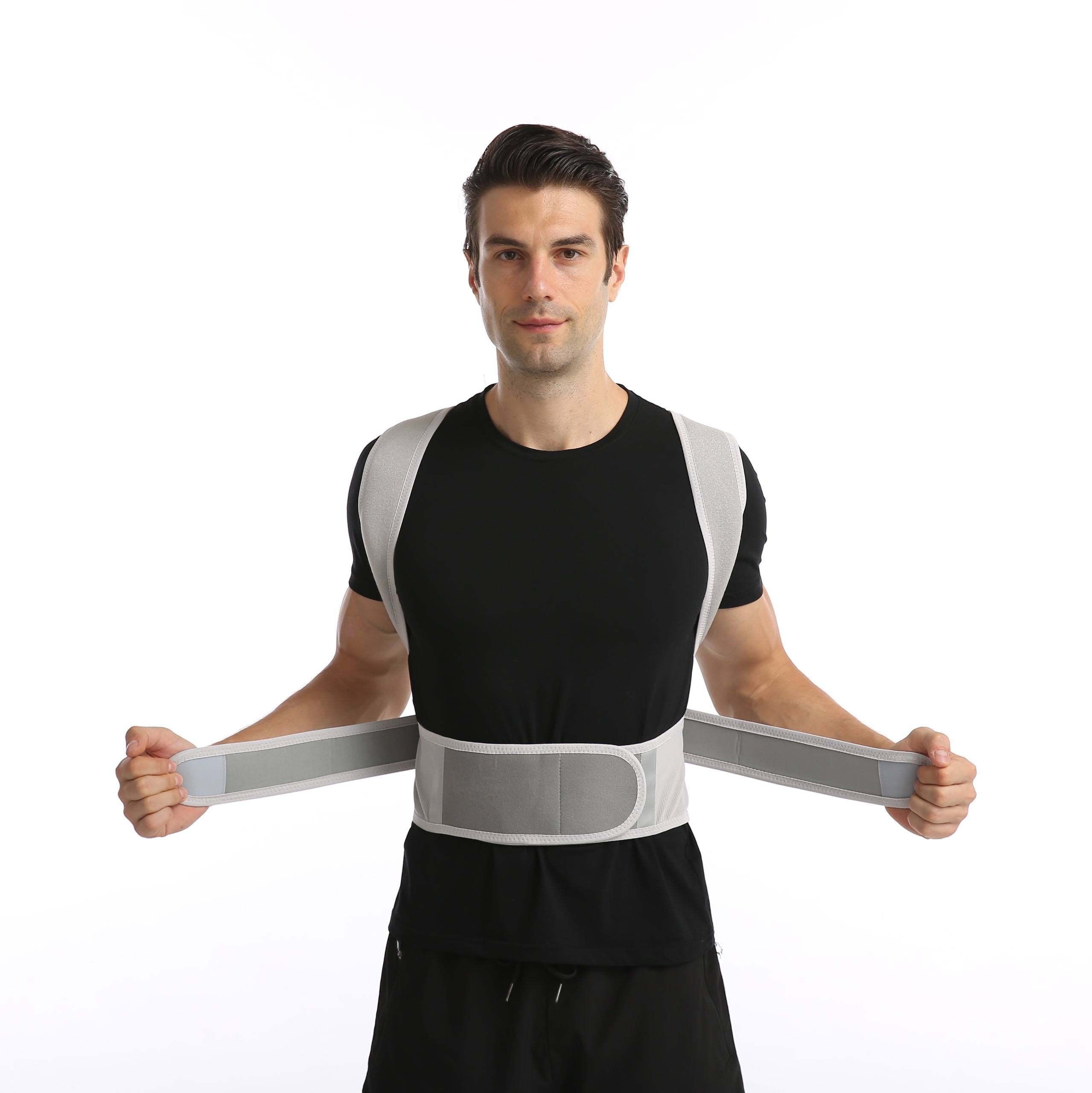 A Person is Wearing Unisex Posture Corrector Belt.