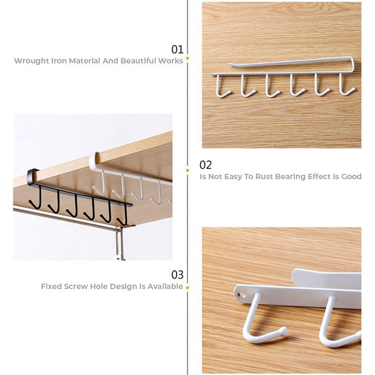 6 Hooks Multifunctional Metal Organizer Hanger