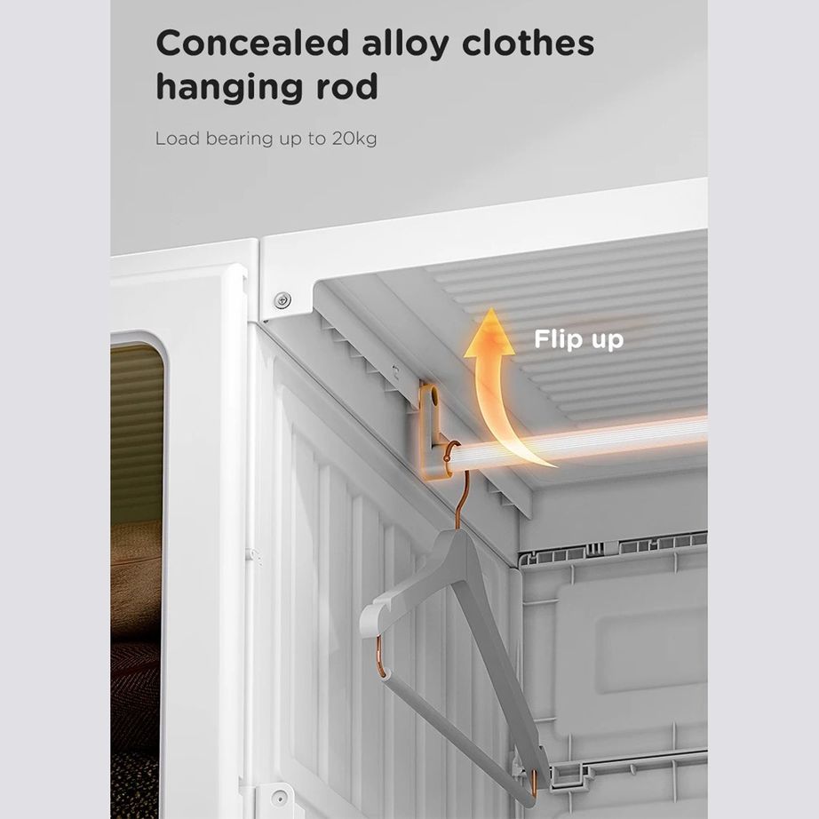 Portable Clothes Wardrobe Storage Organizer with Doors