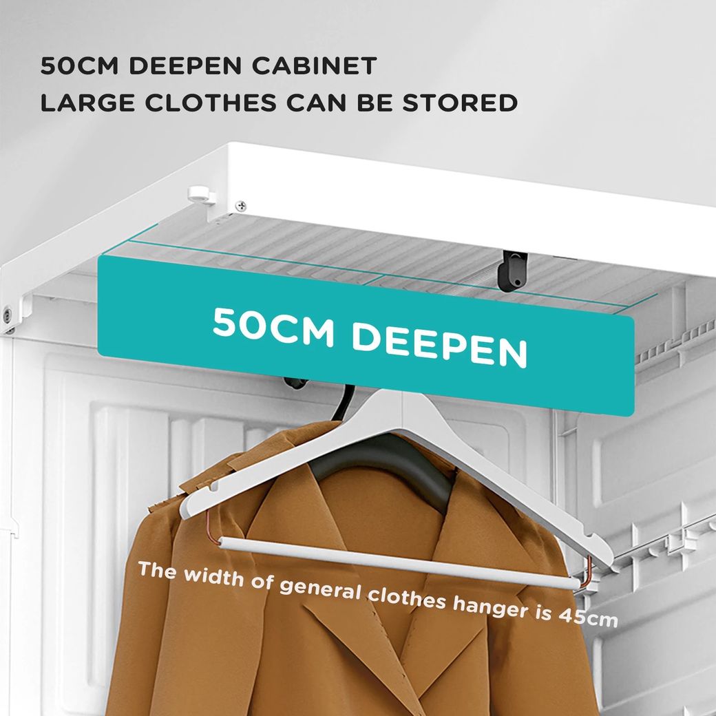 Portable Clothes Wardrobe Storage Organizer with Doors size