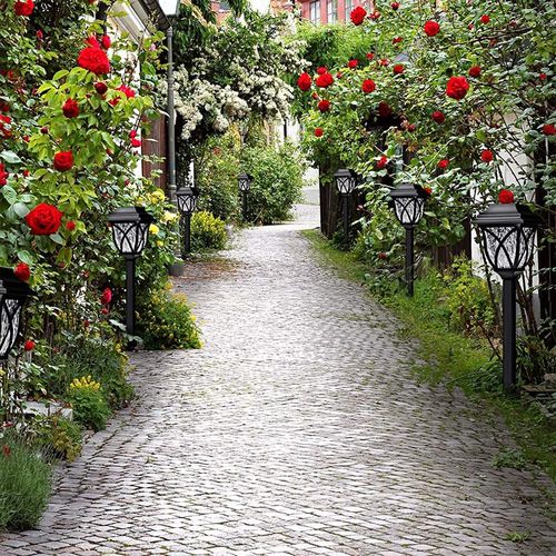 Solar Powered Outdoor Waterproof LED Retro Garden Lawn Light (2 Pcs)