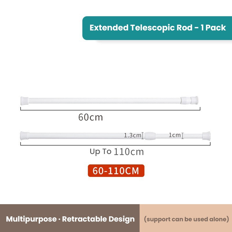 قضيب شماعة قابل للتمديد، تعليق منزلي تلسكوبي للستائر قابل للتعديل