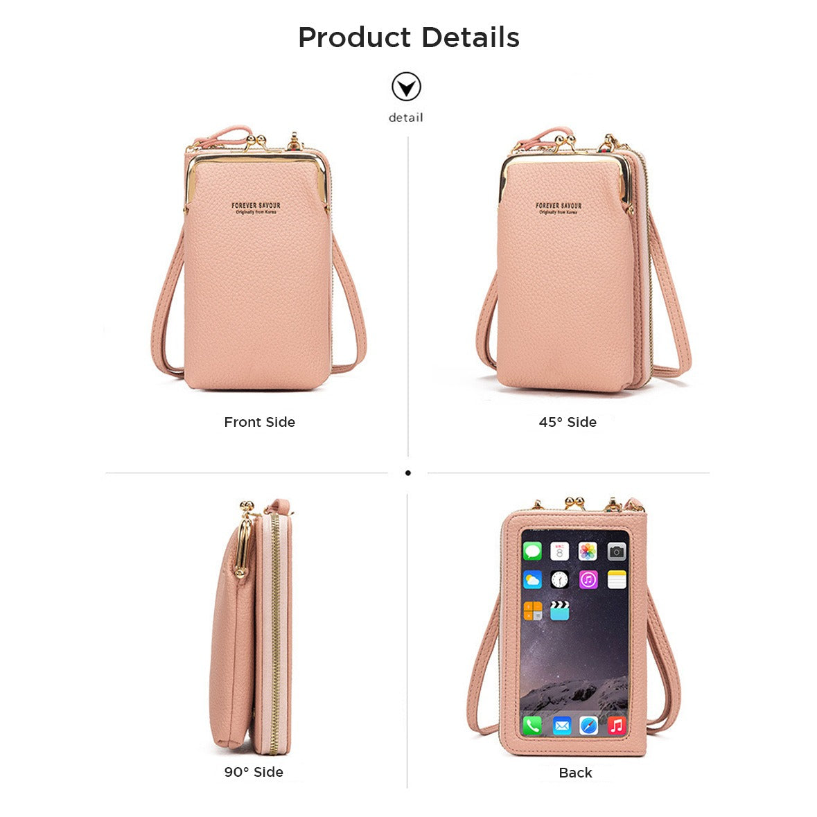 Different Side of Women's Crossbody Shoulder Wallet Bag