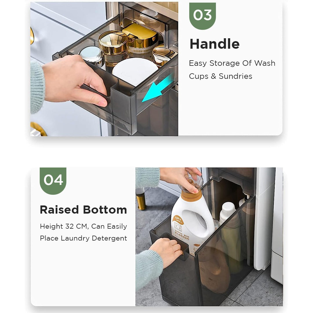 Drawer-type Movable Multi-layer Ultra-narrow Bathroom Storage Cabinet