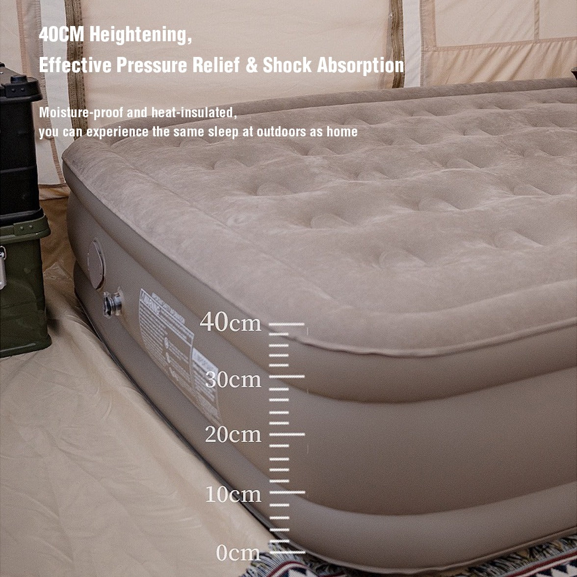 Portable Inflatable Mattress for Outdoor Camping Travel with Built-in Inflating Pump