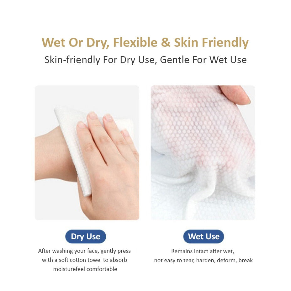Image showing types of use with Cotton Disposable Dry Tissue Wipes
