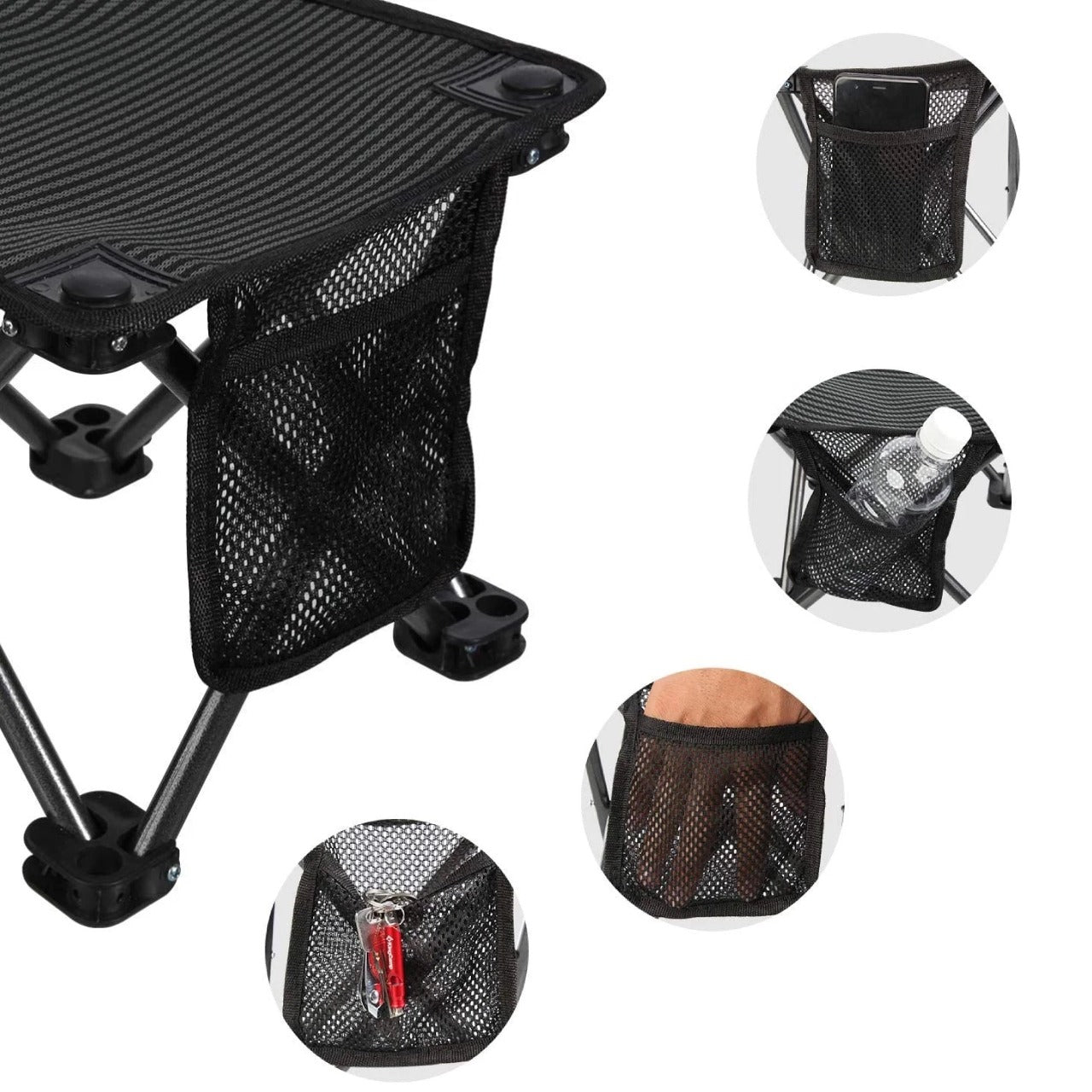 Portable Outdoor Camping Stool, Quick Deploy Seat Chair for Picnic, Camping, Fishing, BBQ