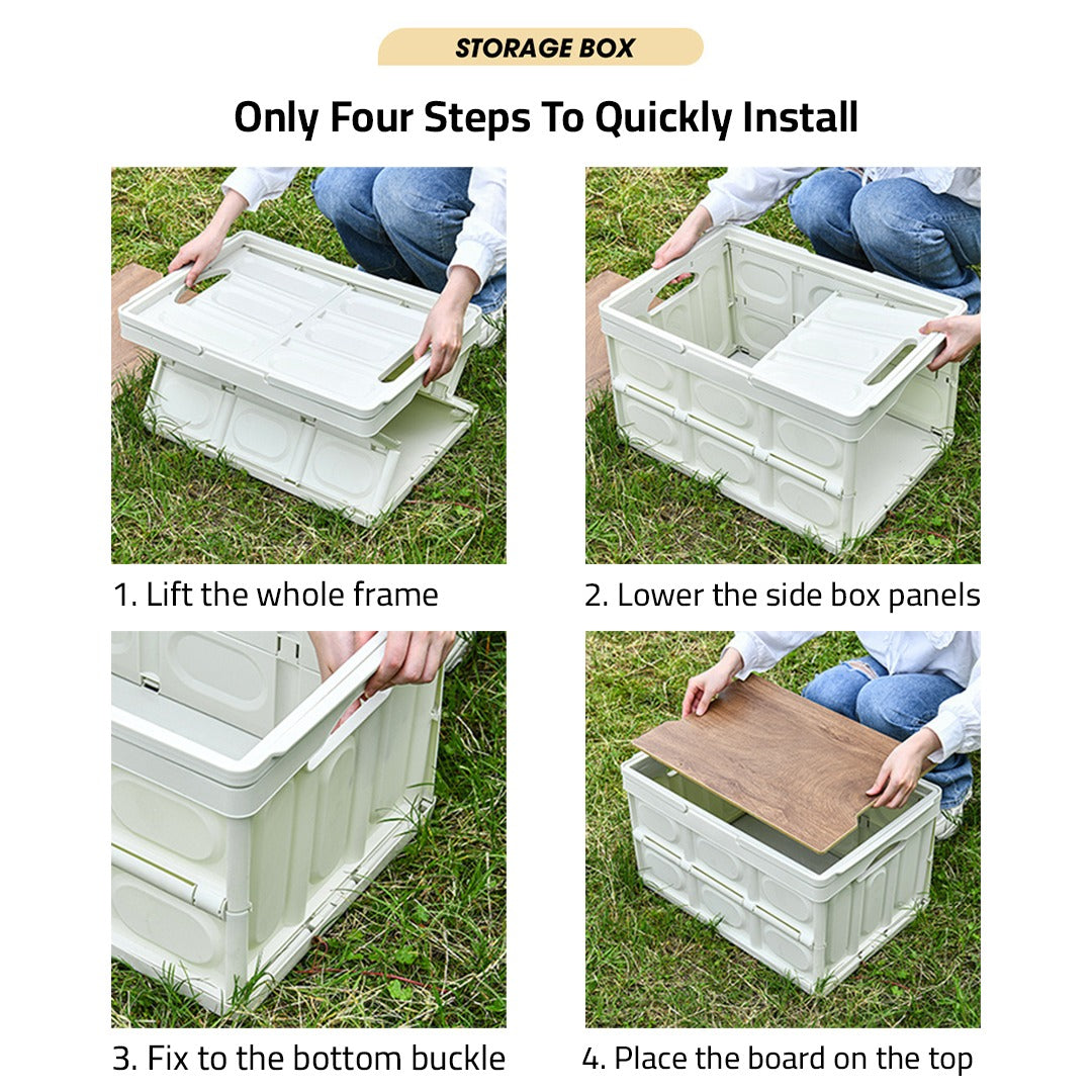 Foldable Large Capacity Outdoor Storage Box, for Car Trunk Picnic Camping Outdoor