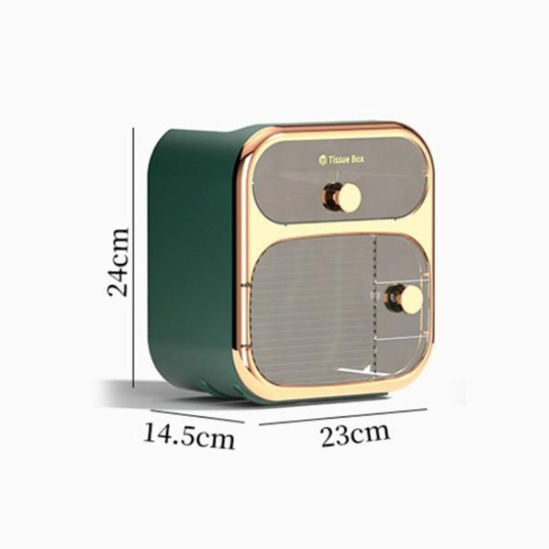 Wall Mounted Tissue Holder with Storage Box, Tissue Dispenser for Kitchen, Toilet, Bathroom