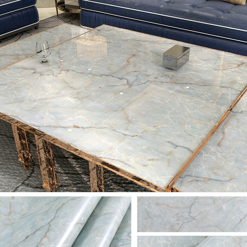 A Table with marble-designed waterproof Wallpaper