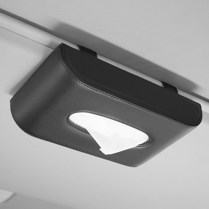 A vehicle showcasing a Car Sun Visor Tissue Holder