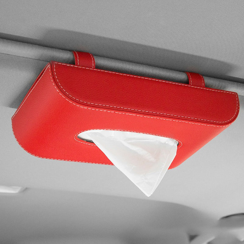 A vehicle showcasing a Car Sun Visor Tissue Holder