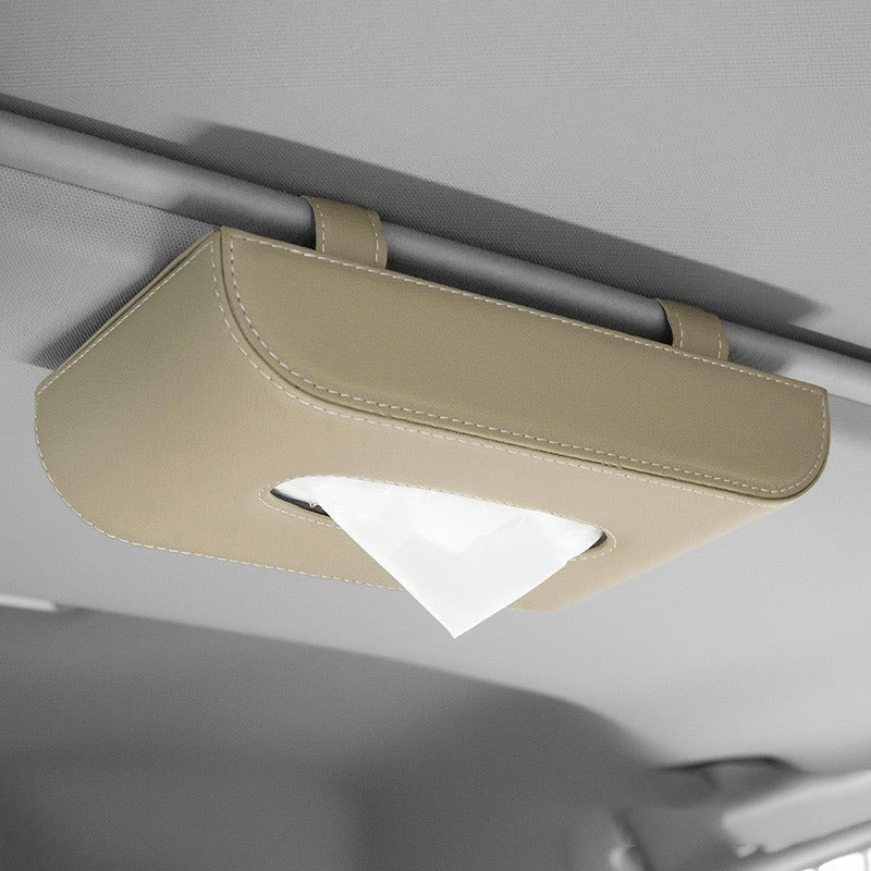 A vehicle showcasing a Car Sun Visor Tissue Holder