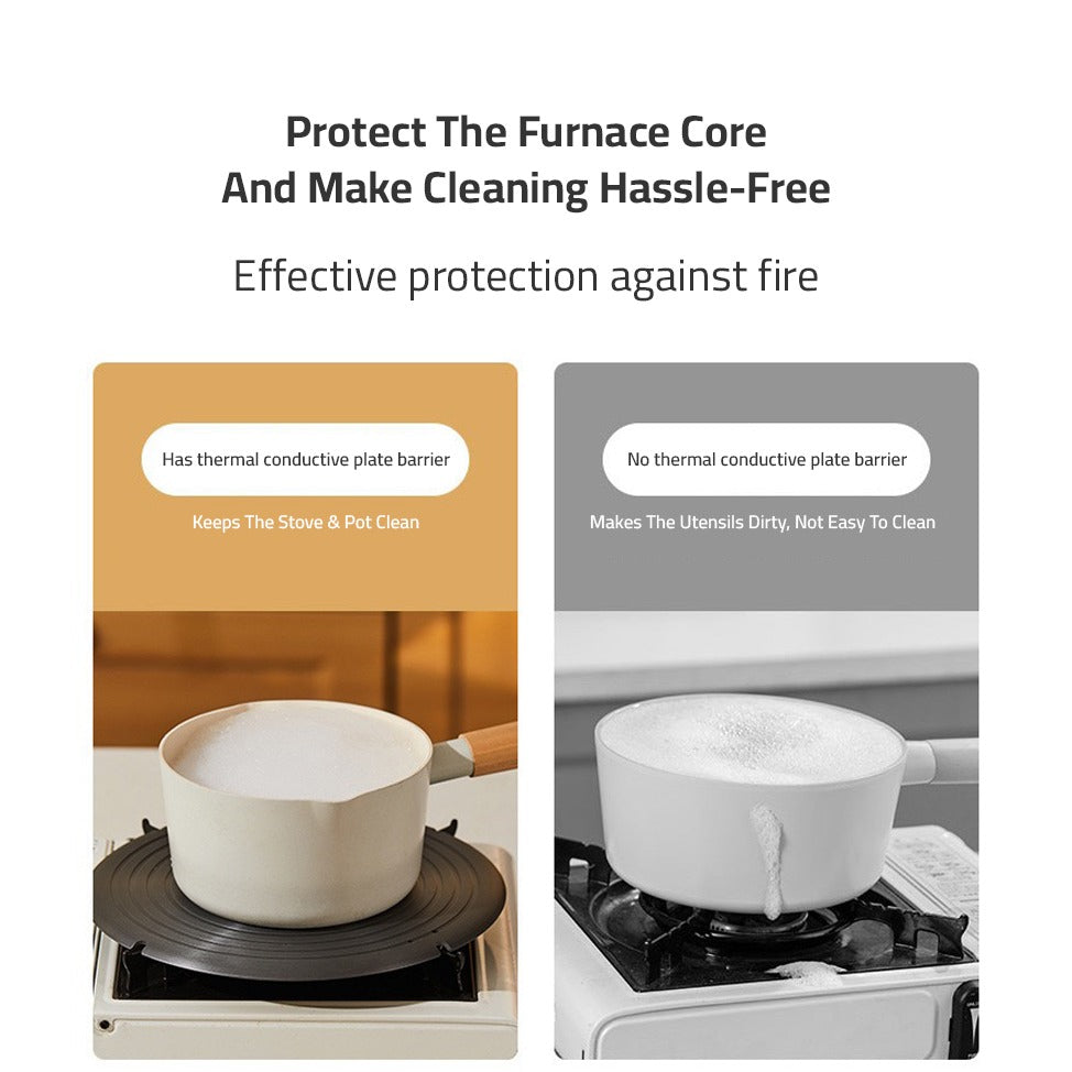difference between without Household Stove Heat Conduction Plate on top of gas stove and with Household Gas Stove Heat Conduction Plate on top of gas stove