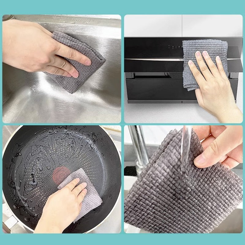 Displaying the functionality of 1 Roll/25pcs Disposable Kitchen Cleaning Cloth Roll