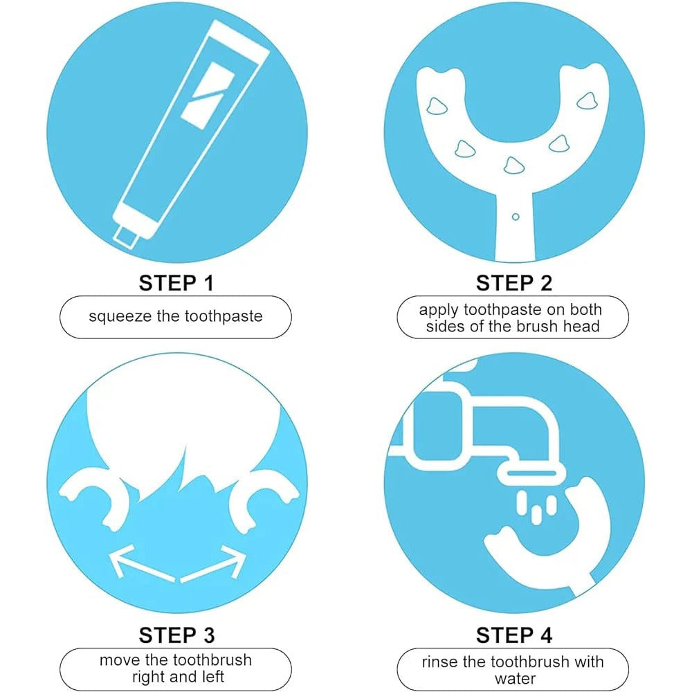 U-Shaped Kids Toothbrush - Instruction to use