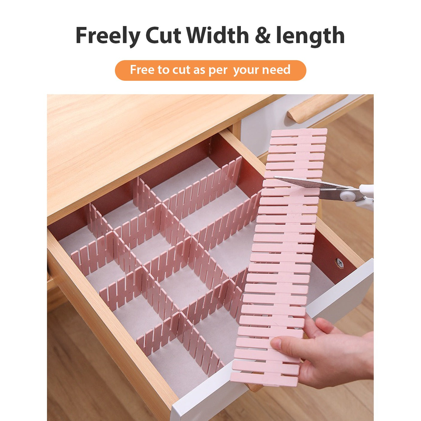 Adjustable Drawer Dividers - Adjustable size by cutting