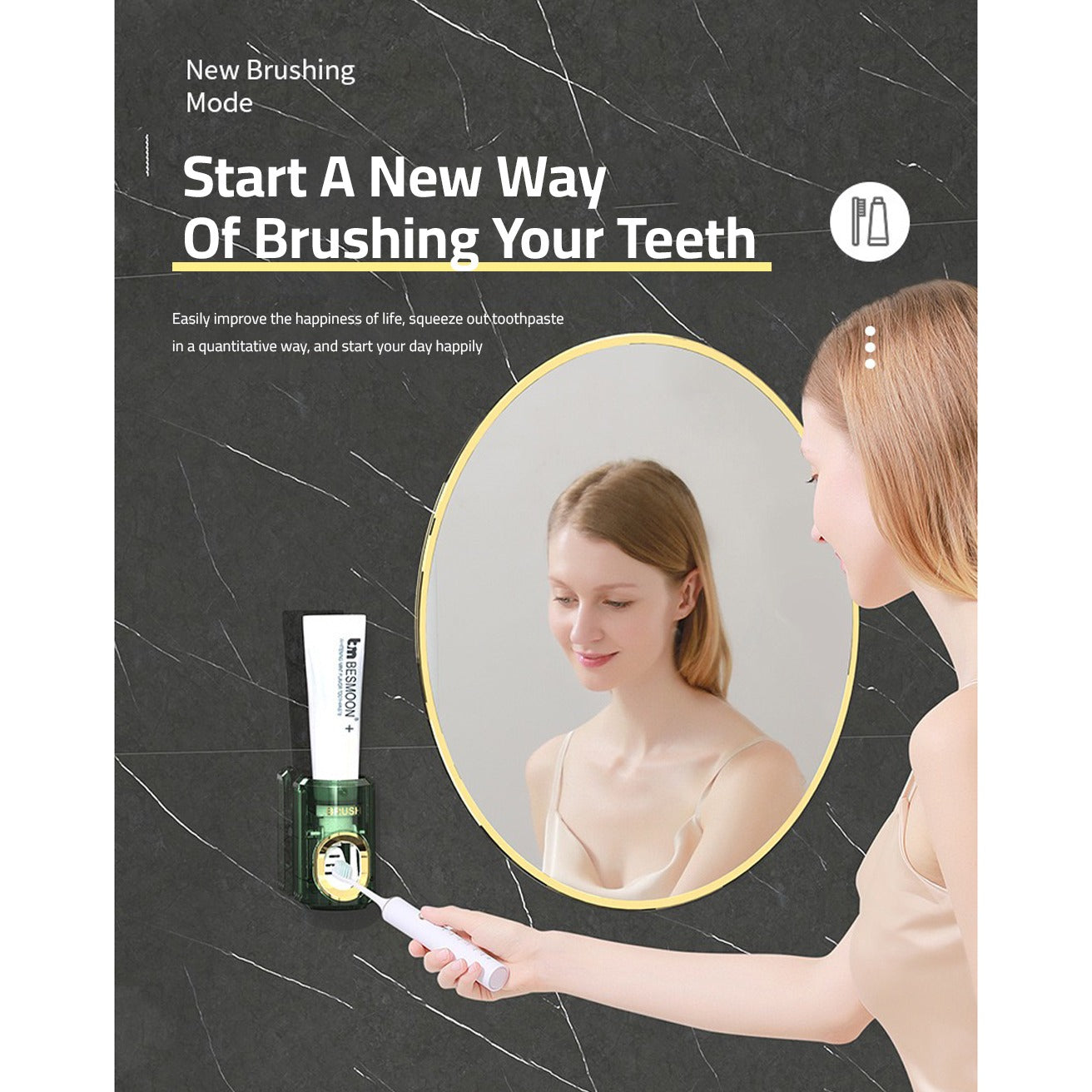 Wall-Mounted Toothpaste Dispenser and Squeezer - Dental Cream Holder for Family Bathroom