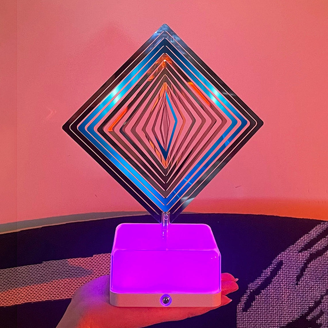 Diomand shape 3D Rotating Night Light - Product showcase
