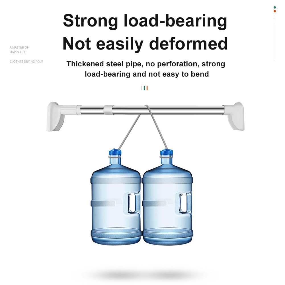 2 water cans hung on Adjustable Drill-Free Rod