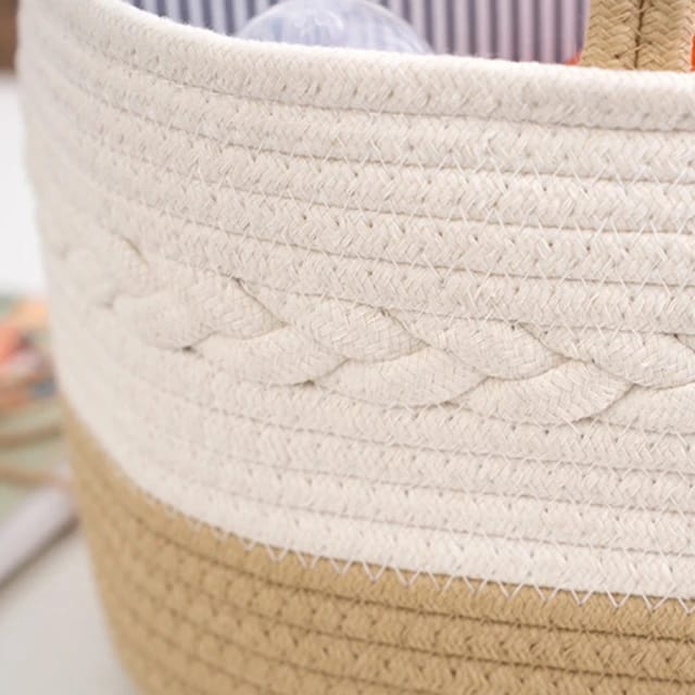 Exposing the cotton material of Nursery Storage Basket