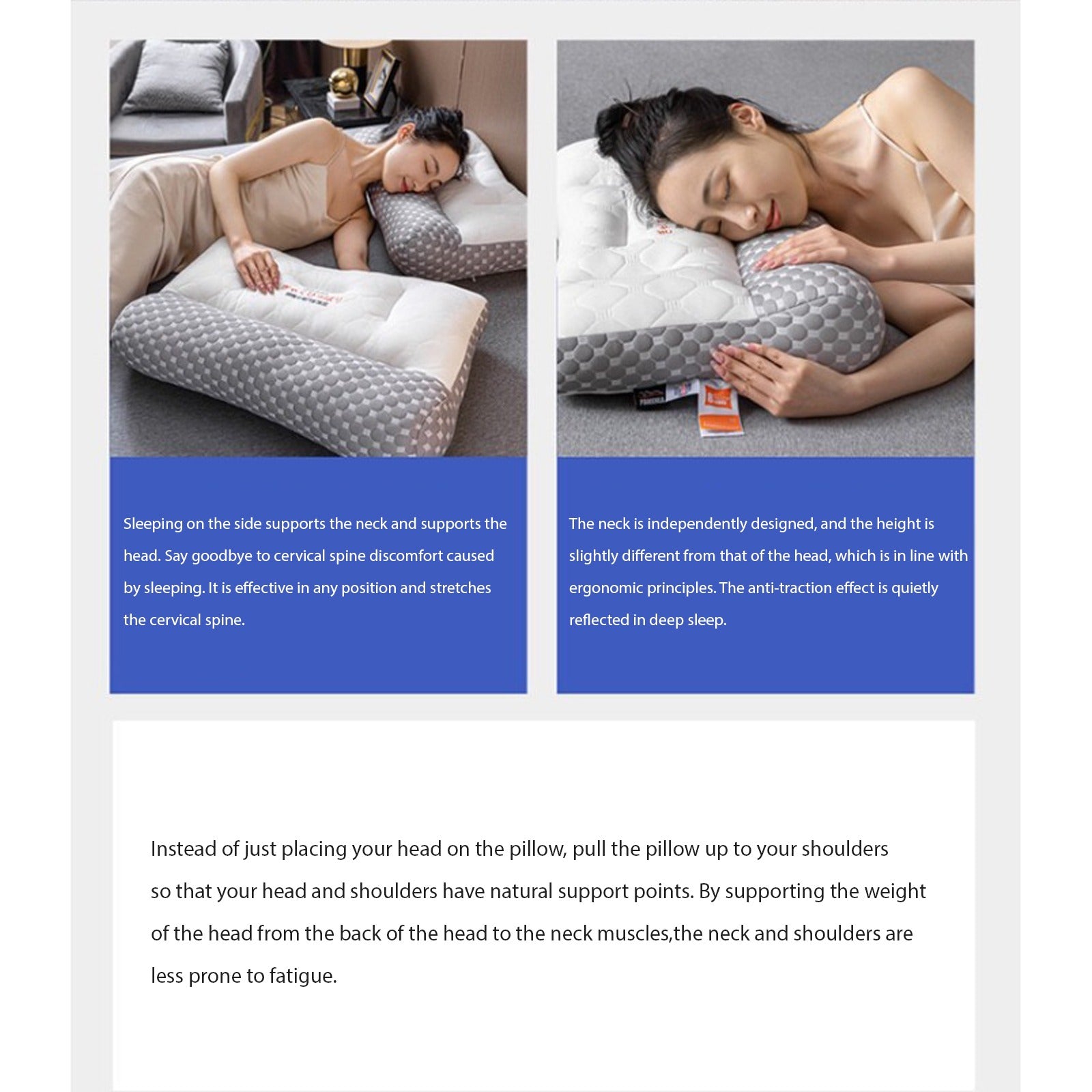 Super Ergonomic Orthopedic Neck Comfort Pillow, Protects Cervical Spine and Relieves Neck, Shoulder Pain