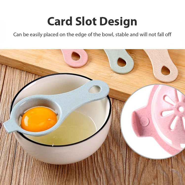 Egg Separator Tool carrying egg yolk placed on top of bowl for separating yolk