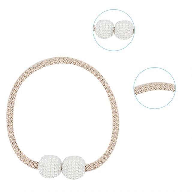 Showcasing Magnetic Curtain Binding Rope with the closeup of its material and strong magnetic suction