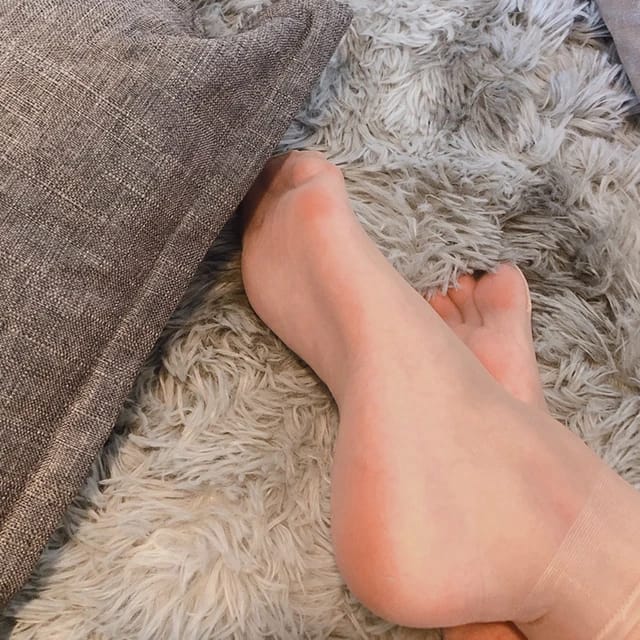 Transparent Clear Socks worn on a leg