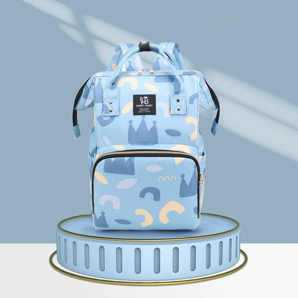Showcasing Mother Backpack Bag in Crown Blue Color design