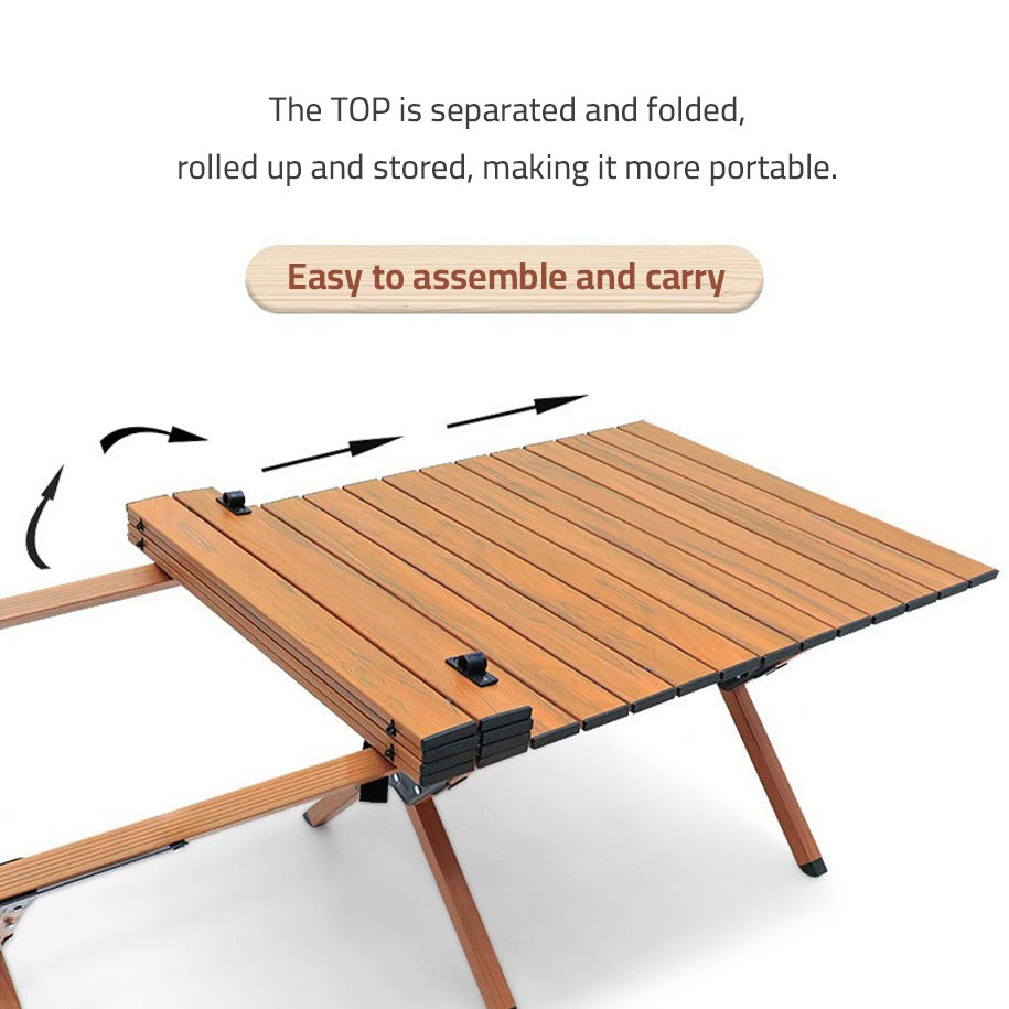 Image displaying Outdoor Portable Camping Table being easily assembled