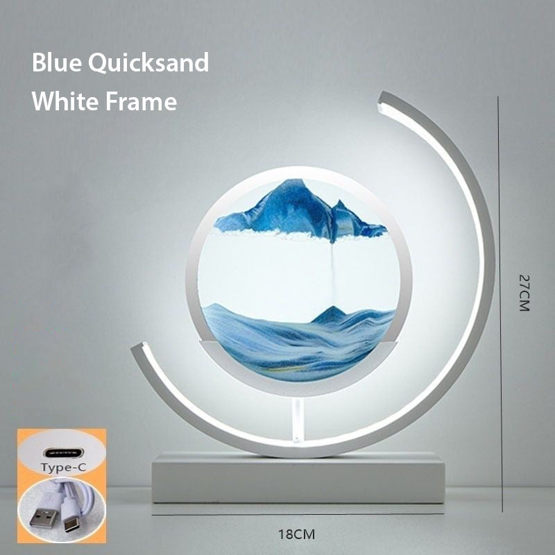 Showcasing Blue Quicksand 3D Table Lamp with its size