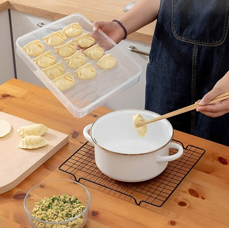 Stackable Food Storage Container - Fridge Organizer Box with Lid