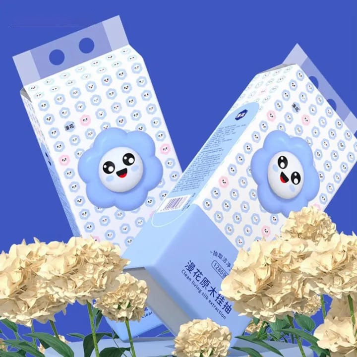 A pair of Wood Pulp Tissue Papers placed in the middle of a flower